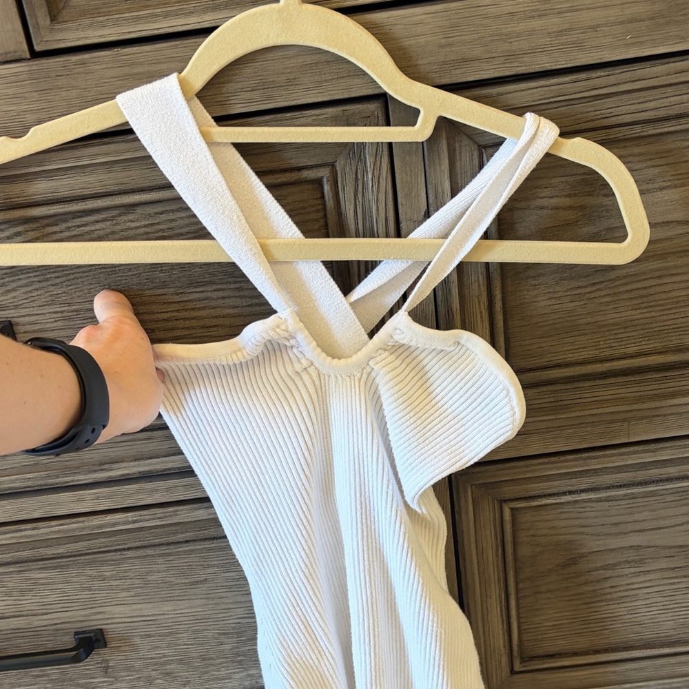 Abercrombie & Fitch White Ribbed Bodysuit